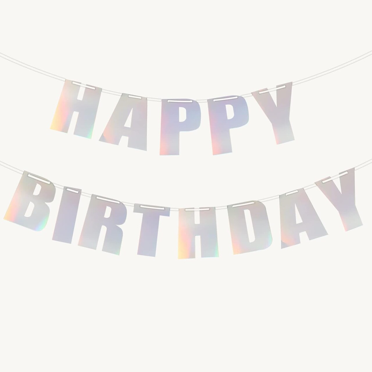 Happy Birthday Banner, Glossy Colorful Rainbow Foil Banner, Theme Party Decor